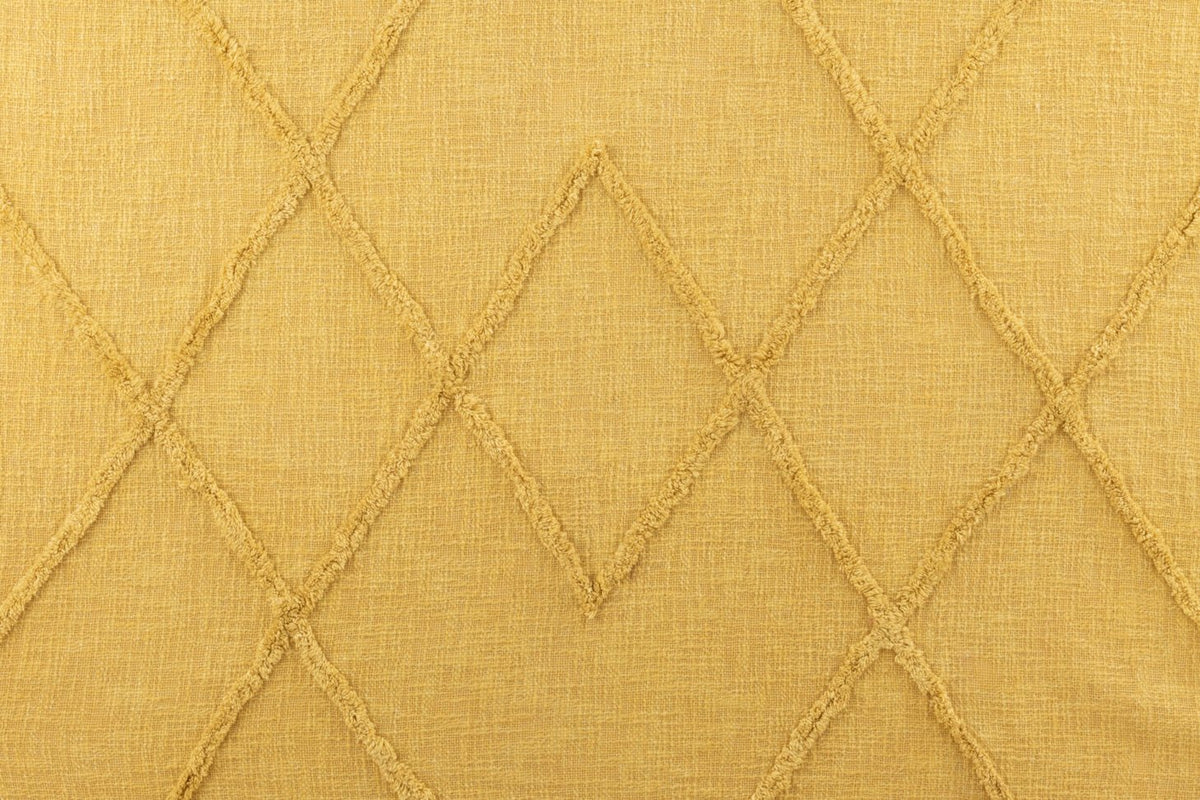 J-Line Plaid floches - katoen - mosterd - 190 x 56 cm