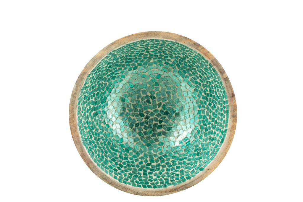 J-Line kom Mozaiek - hout - groen - medium