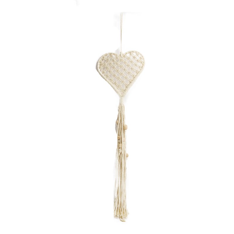 Hanger hart textiel 19x71cm creme