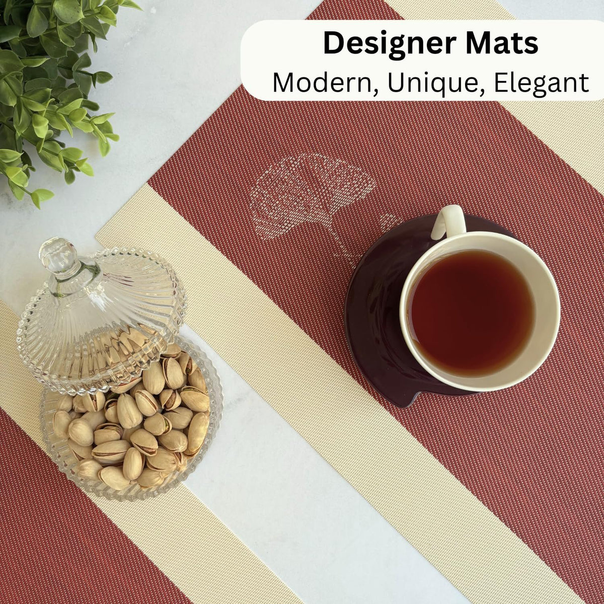 Tafelplacemats – Geweven PVC – Set van 4 – Antislip