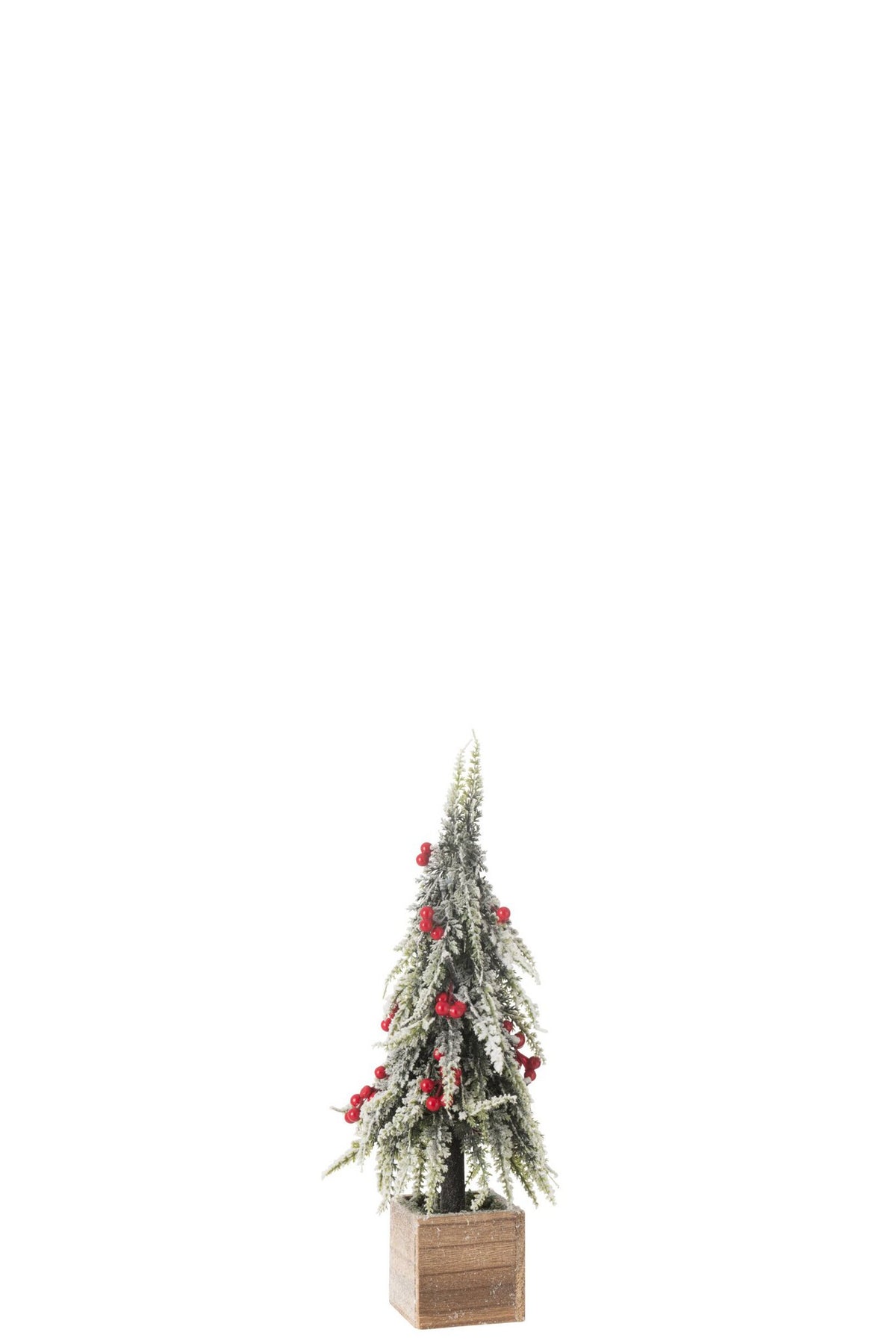 J-Line kerstboom Sneeuw - kunststof - groen/rood - S - LED