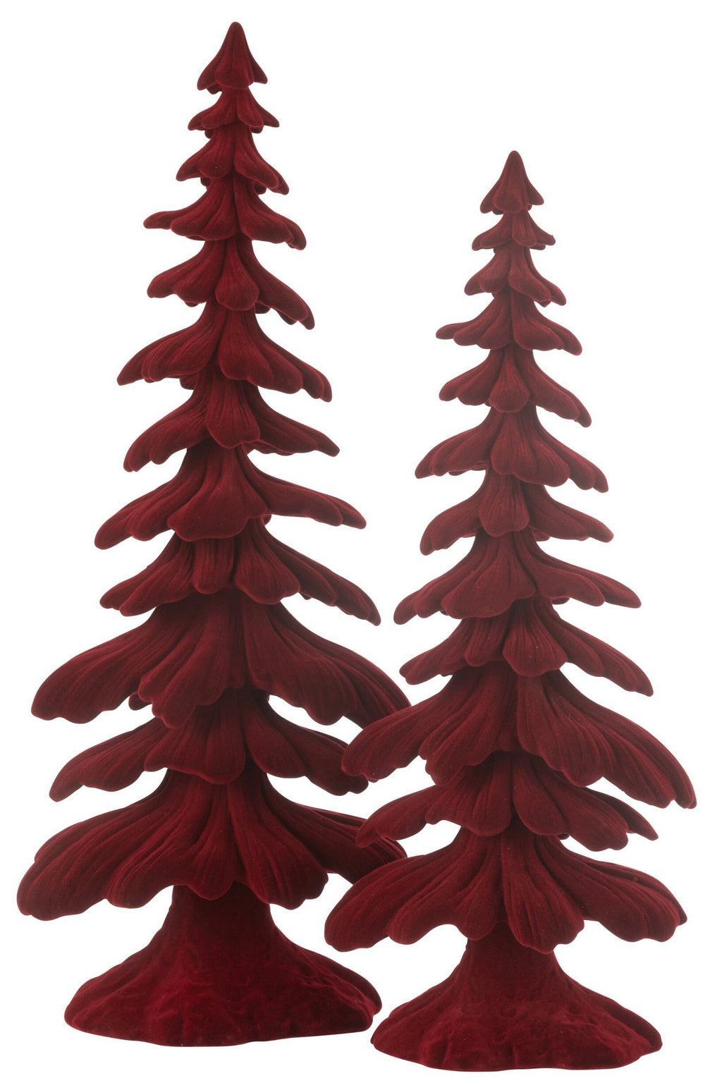 J-Line decoratie Denneboom - fluwee/polyresin - rood - large