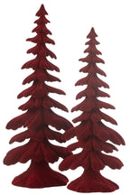 J-Line decoratie Denneboom - fluwee/polyresin - rood - large