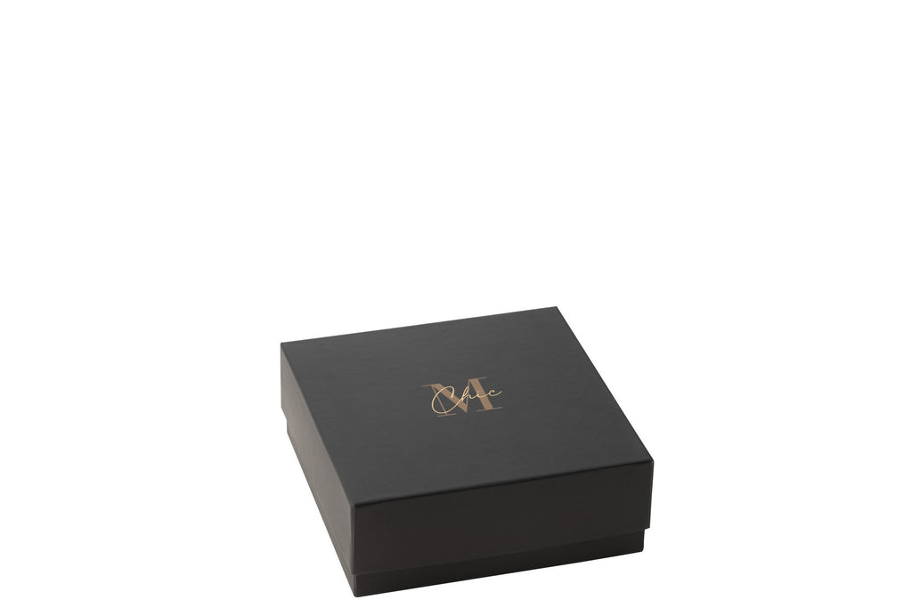 J-Line geurkaars M-Chic - Oud & Amber - glas - goud/zwart - M - 20U