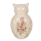 Decoratie Beeld Uil 11x10x17 cm Beige Roze Keramiek