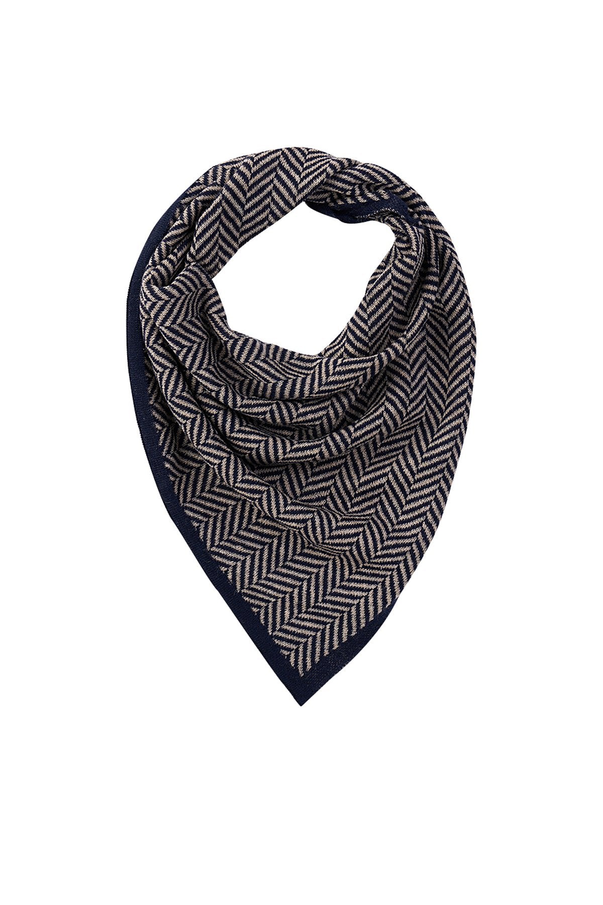 Lycia Square Foulard Navy-Beige