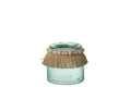 J-Line kaarshouder Kralen Decoratie - glas - blauw - small