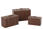 J-Line Dozen met leerlook - MDF - bruin - set van 3