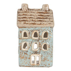Waxinelichthouder Huis 8x7x15 cm Blauw Keramiek