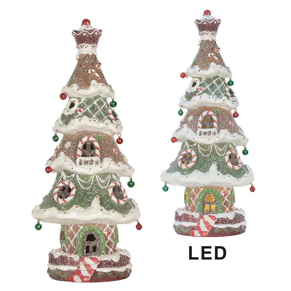Decoratie Kerstboom 3xAAA Bruin Kunststof