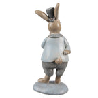 Decoratie Beeld Konijn 19 cm Beige Blauw Kunststof