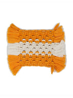 Gele Macrame Onderzetter Set – Handgemaakt Katoen Geweven - 2st