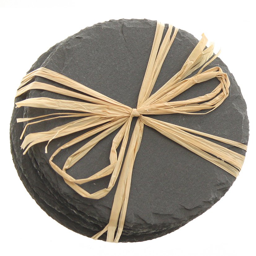 Leisteen onderzetters rond s/4 10cm