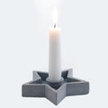 Beton kandelaar ster 12x2cm grijs
