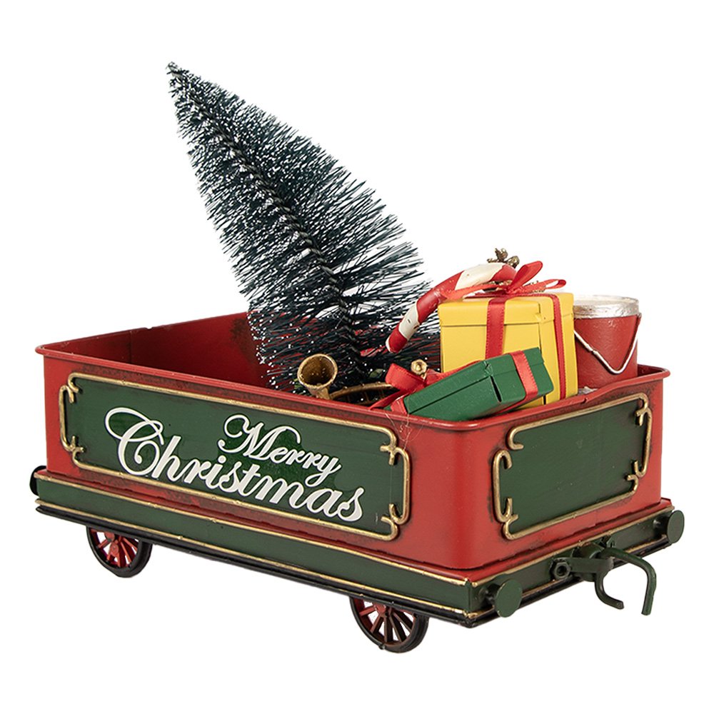 Kerstdecoratie Beeld Trein 31x15x25 cm Rood Metaal