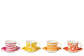 J-Line Set 4 Tassen + Schotel Doos Keramiek Mix Large