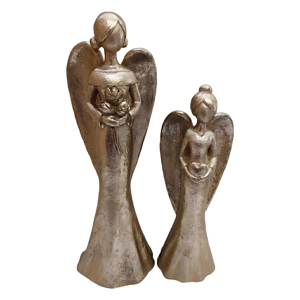 Decoratie Engel SET 2 Goudkleurig Kunststof