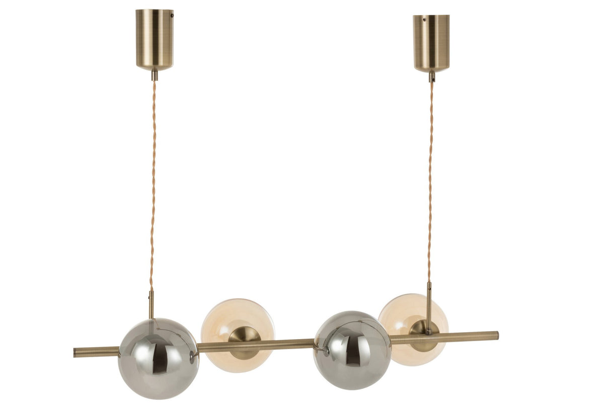 J-Line hanglamp Yuks 4 Lampen - staal - gou