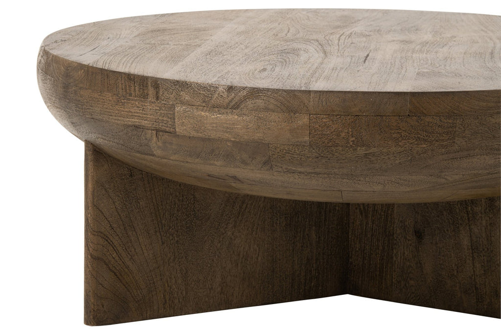 J-Line Ronde salontafel - mangohout - donkerbruin