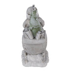 Beeld Kerstman 10x6x13 cm Grijs Kunststof Kerstdecoratie
