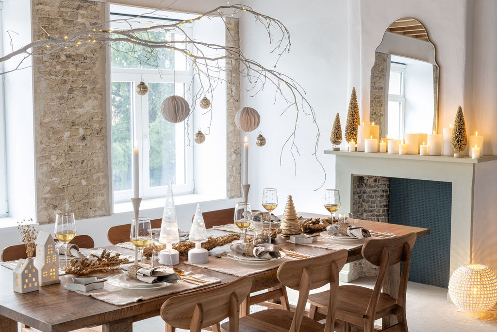 J-Line decoratie Kerstboom Op Voet - metaal/papier - wit - L