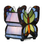Tiffany Tafellamp Vlinder 15x8x13 cm LED Blauw Glas Tiffany Lampen