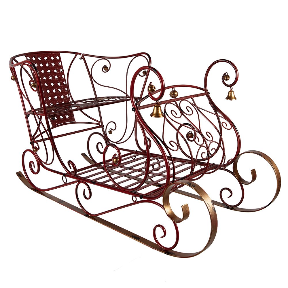 Arrenslee Kerst Groot 107x56x56 cm Rood Metaal
