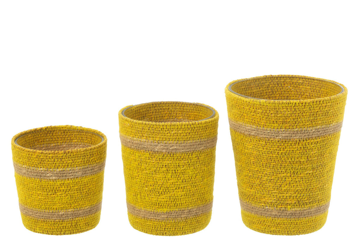 J-Line Geurkaars Mand Wax Geel Large - 75 Uur