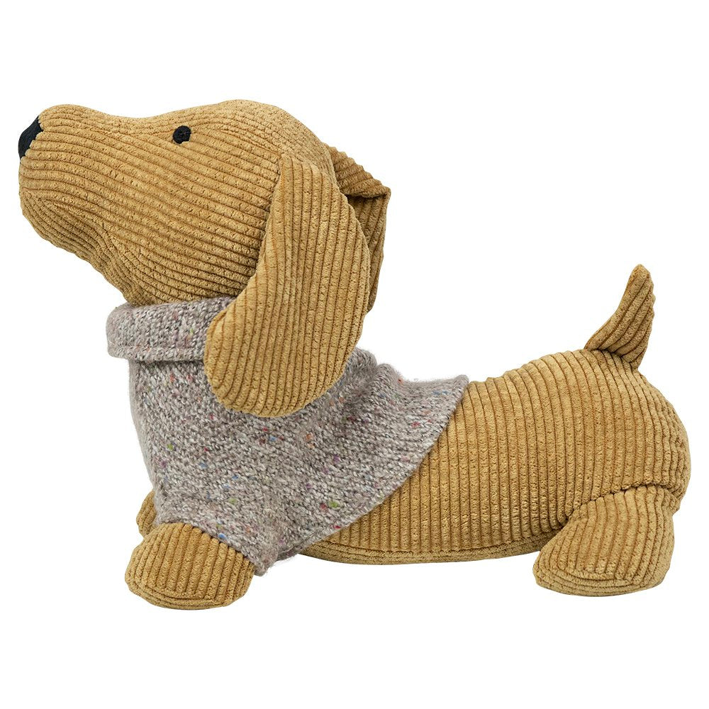 Deurstopper Teckel Sweater Oker 30x16x23cm