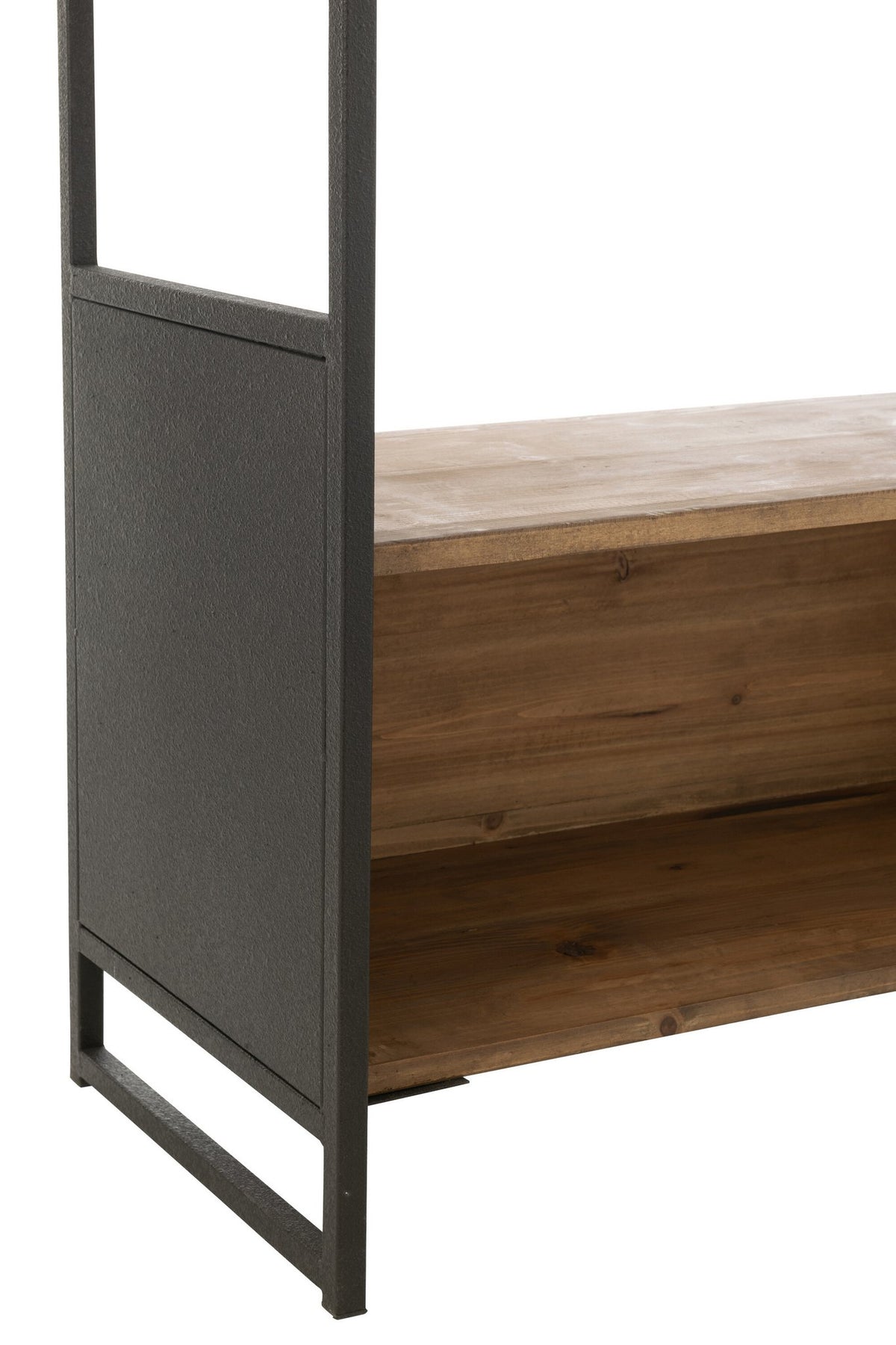 J-Line Rek Gerecycleerd Hout/Metaal Zwart/Naturel Small