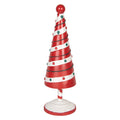 Kerstdecoratie Beeld Kerstboom Ø 12x36 cm Rood Wit Metaal