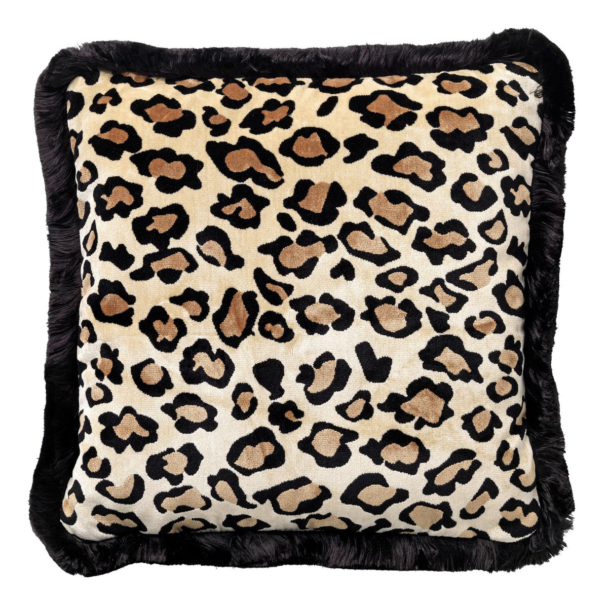 Evita | Kussen | 45x45 cm puimsteen | Beige | Velvet | Panther Print | Hoii | Met luxe binnenkussen