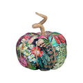 Handgemaakt decoratie fleury pompoen pauw bont small