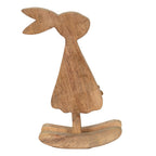 Beeld Konijn 17x7x30 cm Bruin Hout