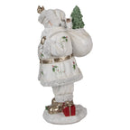 Kerstdecoratie Beeld Kerstman 31 cm Wit Polyresin