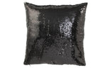 J-Line Kussen Omkeerbaar Sequin Zwart/Zilver