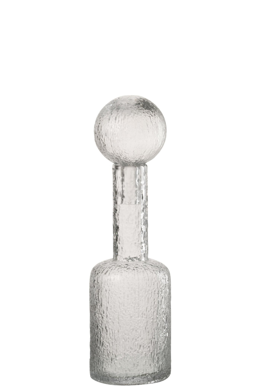 J-Line decoratie Fles Reliëf - glas - transparant - S