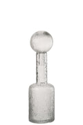 J-Line decoratie Fles Reliëf - glas - transparant - S