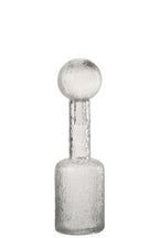 J-Line decoratie Fles Reliëf - glas - transparant - S