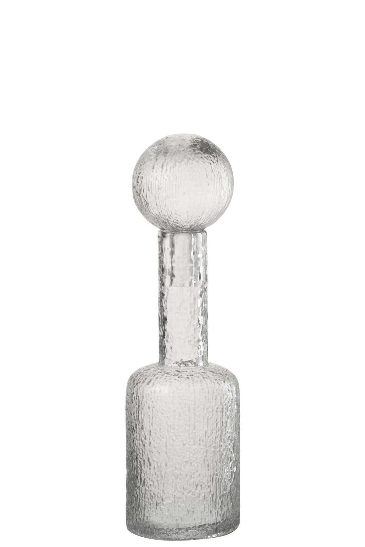 J-Line decoratie Fles Reliëf - glas - transparant - S