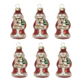 Kersthanger Set van 6 Kerstman Ø 3x35 cm Rood Glas