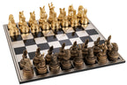 J-Line decoratie schaakspel dieren - polyresin - mix