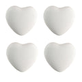 Deurknop Set van 4 Hart Ø 4 cm Wit Keramiek Meubelknop