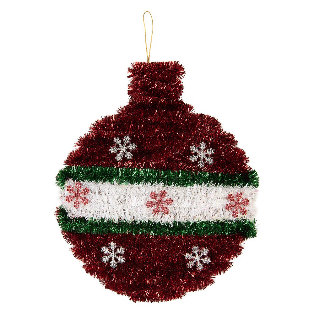 Kerstdecoratie Kerstbal 22x2x26 cm Rood Kunststof