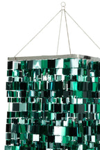 J-Line Lampenkap met vierkante pailletten - PET - blauw/groen