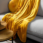 Dutch Decor Sidney - Plaid 140x180 cm - Fleecedeken - 100% gerecycled polyester - Golden Glow - Geel