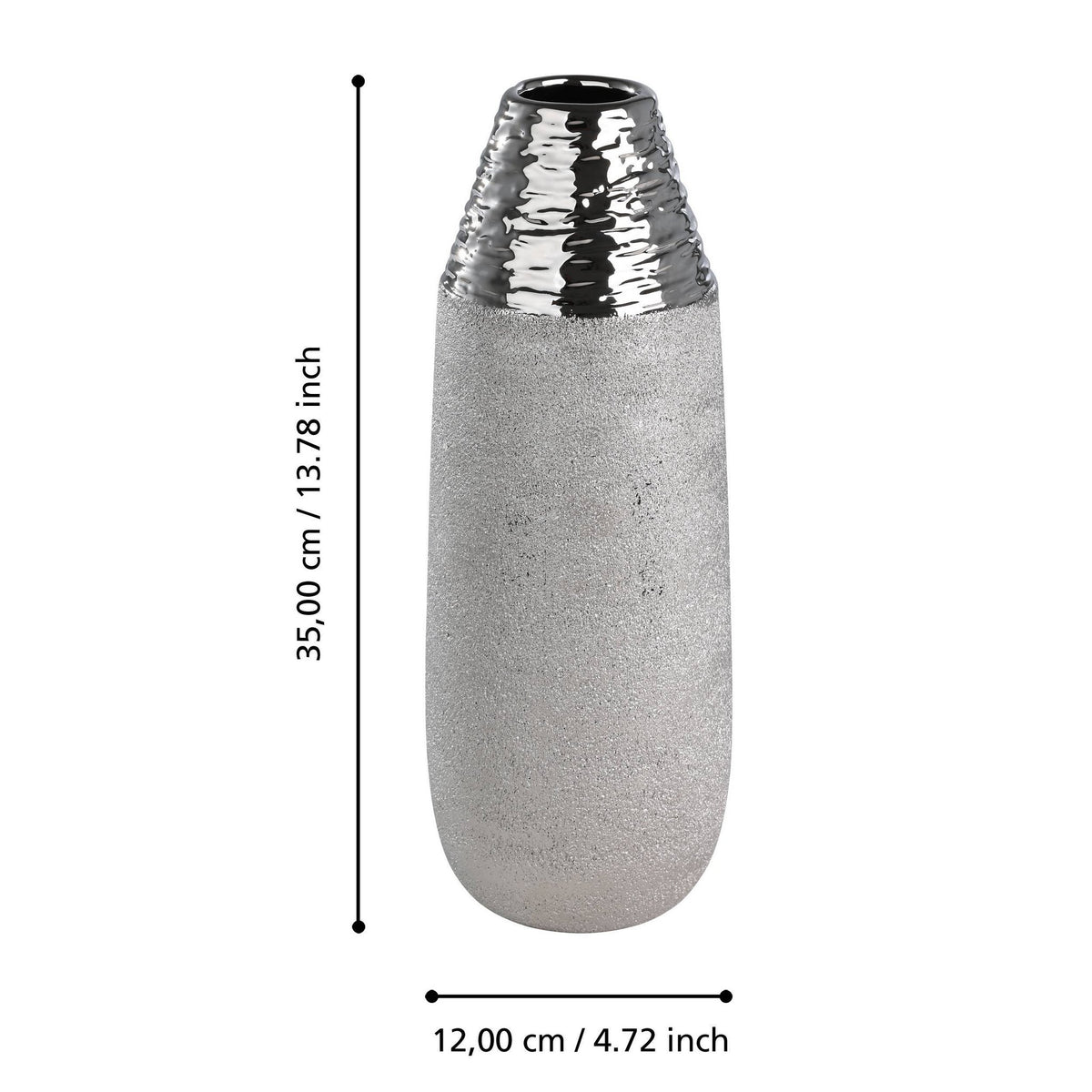 Vaas Aramberri Zilver 12x35 cm
