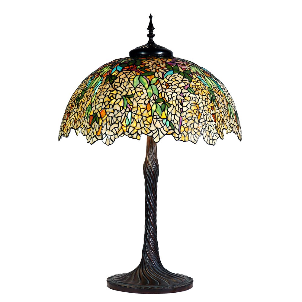 Tiffany Tafellamp Ø 56x83 cm Geel Glas Tiffany Bureaulamp