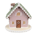 Gingerbread house 12 cm Roze Katoen Peperkoekhuisje