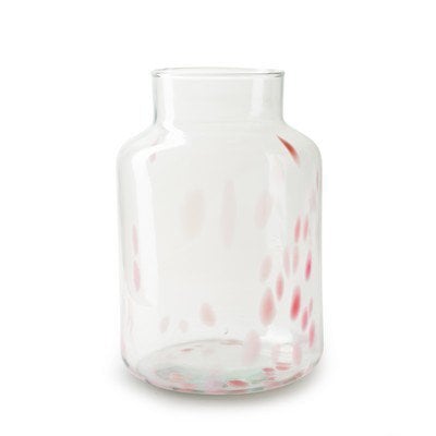 Vaas gevlekt 'gigi' roze h25 d19 cm